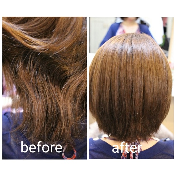 大きなうねりのあるクセ毛が まとまりのあるキレイなボブスタイルに 東京都墨田区の髪質改善美容室dears ディアーズ